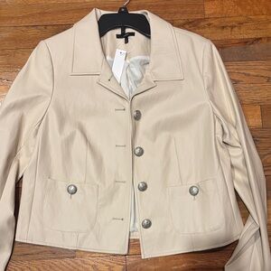 DREW Cream Blazer with Silver Accents